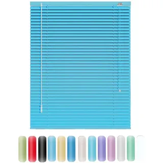 Jalousie Aluminium 25cm 45cm 50cm 70cm 90cm 100cm 120cm 160cm Breit, Alu-Jalousetten, Sichtschutz, Jalousette Horizontale tür Fenster Innen Außen Küche Haushalt(Sky Blue)