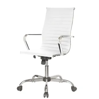 SIGMA Bürostuhl / Drehstuhl EC310, Metall / PU, 77.5 x 74 x 107.2 cm, höhenverstellbar, weiß