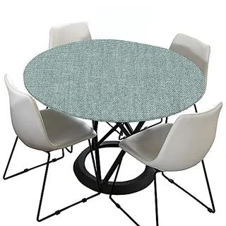 Morbuy Rund Tischdecke Elastisch, Einfach Rund Tischdecken Wasserdicht Lotuseffekt Abwaschbar Abwischbar Tischtuch für Dekoration Küchentisch Garten Outdoor (Durchmesser 100cm,Grün)
