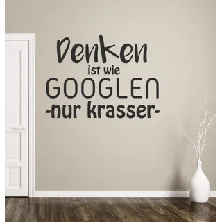 tjapalo® a106 Wandtattoo Büro Sprüche Motivation deutsch Wandsprüche Büro Motivationsspruch denken ist wie googlen Wandtattoo sprüche Flur, Farbe: Rot, Größe: B58xH33cm