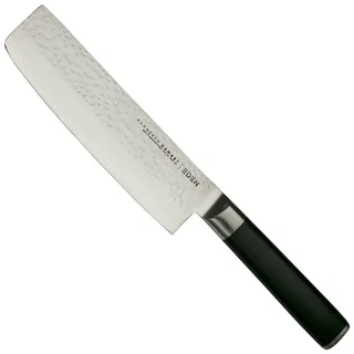 Eden Hammered Damast 2031-116, Nakiri-Messer 16,5 cm, Schwarz G10 Griff, Klinge aus gehämmertem Damaststahl, 60 HRC, AUS-10 Damaststahl
