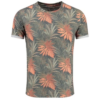 Key Largo T-Shirt MT00488 Leaf Hawaii Look Blumenmuster Rundhalsauschnitt allover Print kurzarm slim fit L