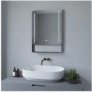 AQUABATOS Wandspiegel Badspiegel Badezimmerspiegel mit Beleuchtung Ablage 80x60 70x50cm, beschlagfrei,Kaltweiß,energiesparend,dimmbar,Touch 50 cm x 70 cm x 4 cm