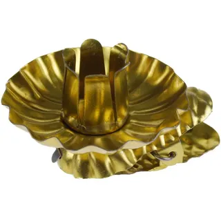 hdg 50er Set Baumkerzenhalter für Weihnachtsbaum - Kerzenhalter Gold in Zapfenform mit Clip - Made in Germany