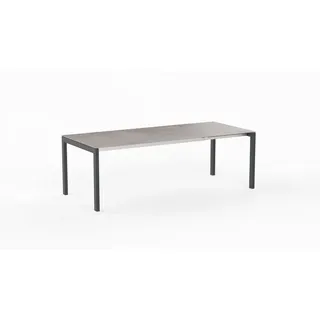 sitMOBILIA Gartentisch ausziehbar Ventura 160/220 x 95 cm Edelstahl Beton hell