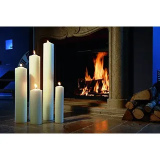 Kaminkerzen 40 x 10 cm in Elfenbein, Wohnraum XXL Kerze