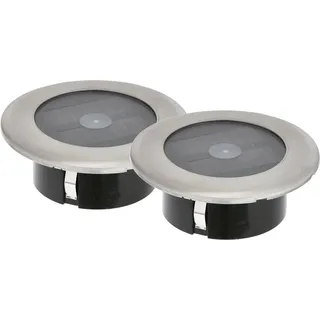 Konstsmide 2er-Set Solar LED-Bodenspot Edelstahl Ø 11cm je Spot bis 100kg belastbar grau
