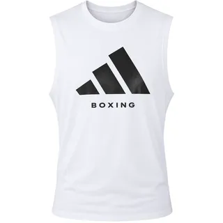Muskelshirt ADIDAS PERFORMANCE "Community Tank Top Boxing" Gr. S, weiß, Shirts, Herren, S, Obermaterial: 100% Baumwolle