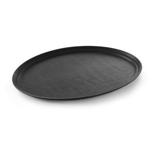 Hendi Tablett 508831, 73,5 x 60cm, Kunststoff, schwarz, rutschfest, oval