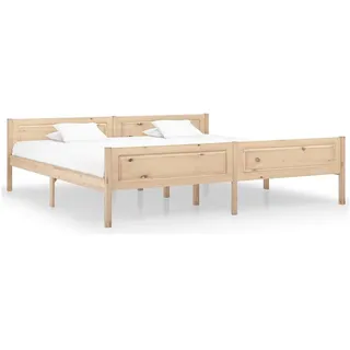 vidaXL Massivholzbett 200 x 200 cm Braun