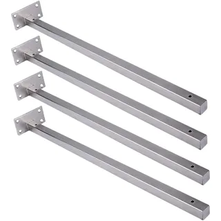 FSCLJ 4 Stück Regalträger Schwerlastträger Regalwinkel aus Edelstahl Regal Halterungen Metall Retro Regalkonsole, für DIY Bücher Wandregal Tablarträger