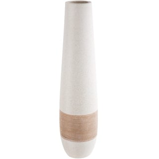 Gilde Deko große Vase XL Bodenvase aus Keramik - Deko Wohnzimmer - Farbe: Braun Creme Höhe 46 cm