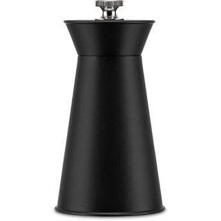 Alessi AJM09 B PEPE LE MOCO Pfeffermühle mit Knopf zur Regulierung des Mahlgrades aus Edelstahl schwarz, 2.5 x 6.6 x 5 cm