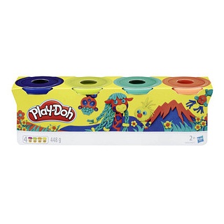 Play-Doh Knete WILD farbsortiert, 4 Farben je 112,0 g