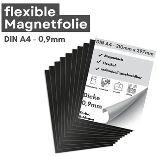 MaajeeKuto Magnet Magnetfolie anisotrop 0,9 mm DIN A4 – flexibel zuschneidbar, rohbraun (1-St)