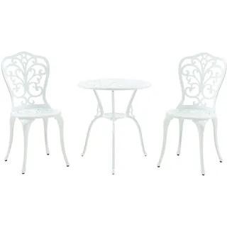 casa.pro Bistro-Set 3-tlg. Weiß
