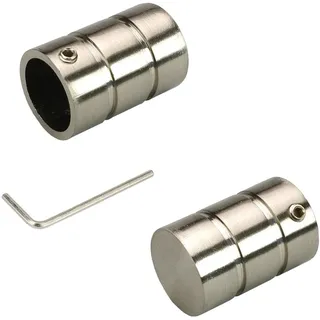 LIEDECO Gardinenstangen-Endstück Zylinder 1-läufig Ø 16 mm 3,5 cm Silber