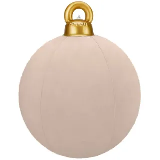 60cm Riesige Aufblasbare Samt Weihnachtskugeln, Aufblasbare Beflockte Weihnachtsball, PVC Aufblasbar Dekorierter Ball, Große Urlaub Aufblasbare Outdoor-Dekorationen, Weihnachten Blow Up Yard Decor