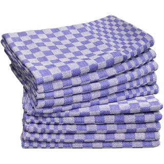 Dyckhoff Geschirrtuch DYCKHOFF "Halbleinen Grubentuch, kariert, 55% Baumwolle, 45% Leinen, 10 Stück", blau, B:50cm L:100cm, 45% Leinen, 55% Baumwolle, Geschirrtücher, Geschirrtuch, Geschirrtücher, extra groß, je 50 x 100 cm