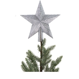 Weihnachtsdeko Weihnachtsbaumkugeln Baumschmuck Weihnachtsbaumspitze Aufhänger, Variante:14 = Spitze Stern Silber