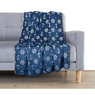 Omgoods – Maritime Fleece-Decke aus Mikrofaser für Erwachsene und Kinder, 150x200 cm