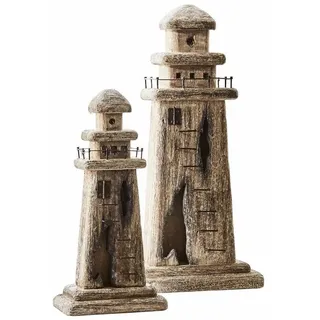 Mirabeau Dekoobjekt Deko-Leuchtturm 2er Set Bourgneuf braun/schwarz braun|schwarz
