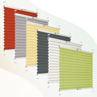 Plisart Plissee nach Maß ohne Bohren zum Kleben Innenrahmen | Breite 25–120 cm, Höhe 140–238 cm - Thermo Plisseerollo, Faltrollo, Sichtschutz, Blickdicht, für Fenster & Tür