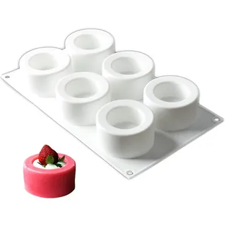 DUBENS Mousse-Kuchenform, Silikon Backform/Muffinform für Muffins, Cupcakes, Kuchen, Pudding, Eiswürfel und Gelee, Brotbackform, 3D Backformen DIY Mold (Puddingbecher)