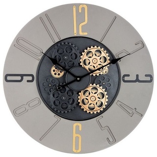 GILDE Dekoobjekt Metall Wanduhr Uhr Toko mit drehenden Zahnrädern 60cm
