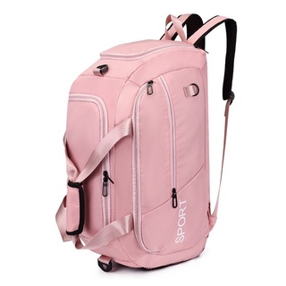 Rouemi Sporttasche Damen-Sporttasche mit großer Kapazität, nasse und trockene Reisetasche rosa