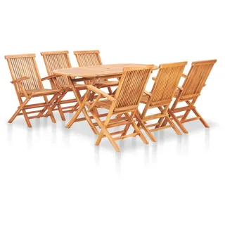 vidaXL Garten-Essgruppe Set 7-tlg. braun klappbar