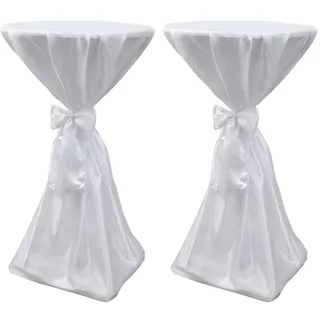 vidaXL 2 x Tischhusse Stehtischhusse weiß 70 cm