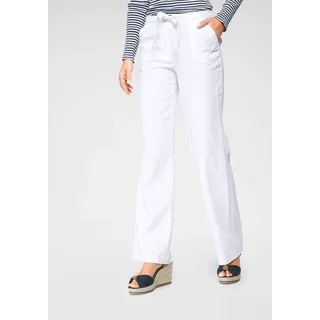 Leinenhose ANISTON CASUAL Gr. 50, N-Gr, weiß Damen Hosen Strandhosen mit Bindeband Bestseller