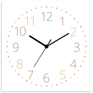 Wanduhr OTTO HOME "Modernes Ziffernblatt", bunt (rot), B:30cm H:30cm T:1,5cm, Wanduhren, Wanduhr, wahlweise mit Quarz- oder Funkuhrwerk, lautlos ohne Tickgeräusche