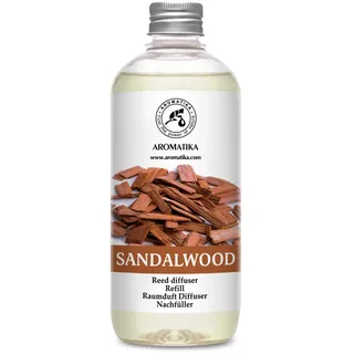 Raumduft Nachfüllflasche - Sandelholz 500ml - Refill für Reed Diffuser - Raumbeduftung mit Sandelholz Aroma - Diffuser Nachfüllen