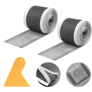 Abfluss Haarfänger Einweg 7cm x 10m, Haarsieb Duschrinne, Duschabfluss Mesh Aufkleber, Abflussfilter Rechteckiger Spülsieb mit Plastikspachtel, Abflusssieb Haarsieb Dusche Selbstklebend