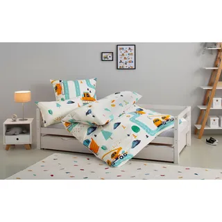 OTTO home CUDDLEE Herz Baumwolle Blau 135 x 200 cm + 40 x 80 cm
