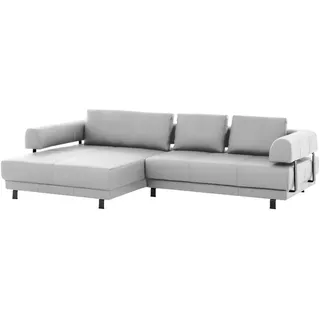 Stylife Ecksofa, Weiß, Metall, Echtleder, Dickleder, 3-Sitzer, Füllung: Polyurethan (Pur), Ottomane links, L-Form, 188 cm, Goldenes M, Typenauswahl, Fußauswahl, Lederauswahl, Stoffauswahl, seitenverkehrt erhältlich, Hocker Rücken echt, individuell planbar, Wohnzimmer, Sofas & Couches, Wohnlandschaften, Ecksofas