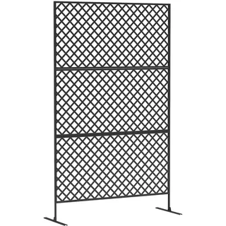 Outsunny Raumteiler 3-teilig 122 x 198 cm Schwarz Stahl 3 St.