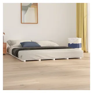 vidaXL Massivholzbett 160 x 200 cm Weiß