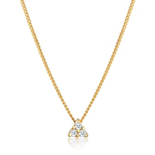 DIAMORE Halskette Damen Panzerkette Dreieck mit Diamant (0.06 ct) in 585 Gelbgold