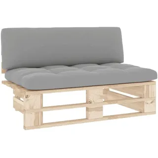vidaXL Outdoor-Mittelsofa Paletten grau