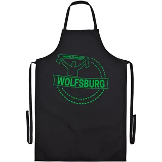 multifanshop Grillschürze - Wolfsburg - Meine Fankurve - Druck grün - Schürze