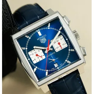 TAG Heuer Uhr Monaco Chronograph blau Ref. CBL2111.FC6453  NEU FULL SET