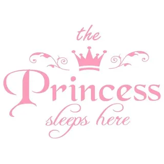Smniao Wandaufkleber für Kinderzimmer, The Princess Sleep Here Letter Muster Wandsticker Wandtattoo für Schlafzimmer Wohnzimmer (Rosa)
