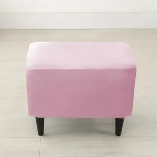 Highdi 2 Teilig Samt Ohrensessel Überzug mit Ottomane Schonbezug, Sessel-Überwürfe Ohrensessel Schonbezüge Bezug Sesselhusse Stretch Tiger Stuhlbezug (55–65 cm (Osmanenbezug),Rosa)
