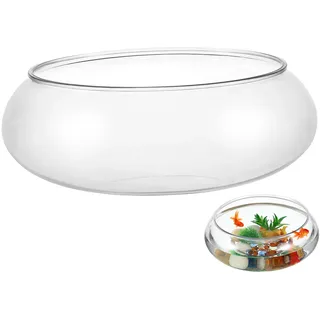 Toddmomy Goldfischglas rund groß, Bruchsichere Kunststoff Schale für Lotusblume & Seerosen, Transparente Glasschale Optik Fischglas für Sukkulenten, Deko Pflanzgefäß für Hochzeitsfeier, Klar