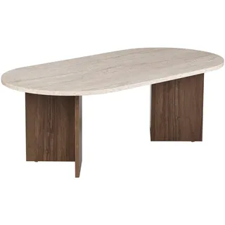 HANAH Home Moderner Couchtisch Beige/Walnuss 119 x 40 x 60 cm