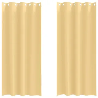 vidaXL Verdunkelungs-Vorhänge mit Ringen 2 pcs Beige 260 x 140 cm