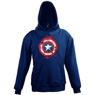 Youth Designz Kapuzenpullover Vintage Captain America Kinder Hoodie Pullover mit trendigem Frontprint blau